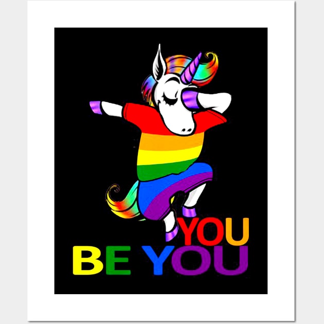 House Unicorn You Be You Rainbow Costume Gift Wall Art by Pretr=ty